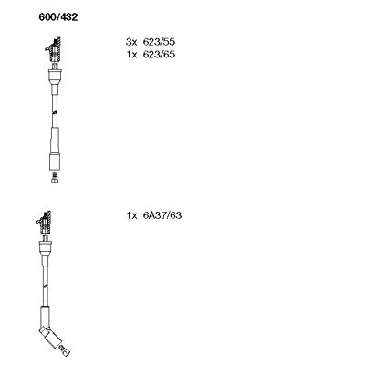 BREMI Комплект проводов зажигания 600/432
