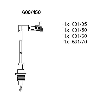 BREMI Комплект проводов зажигания 600/450