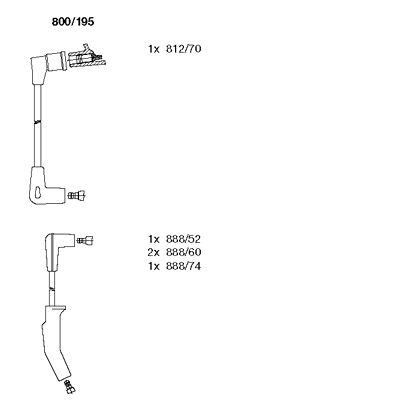BREMI Комплект проводов зажигания 800/195