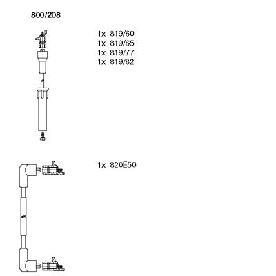 BREMI Комплект проводов зажигания 800/208