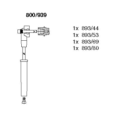 BREMI Комплект проводов зажигания 800/939