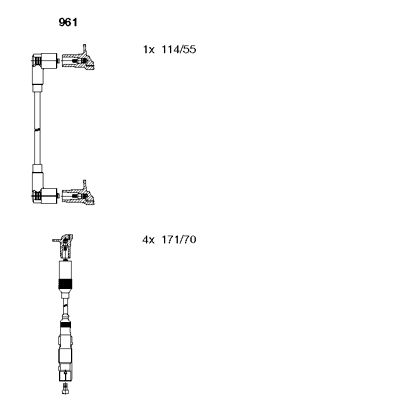 BREMI Комплект проводов зажигания 961
