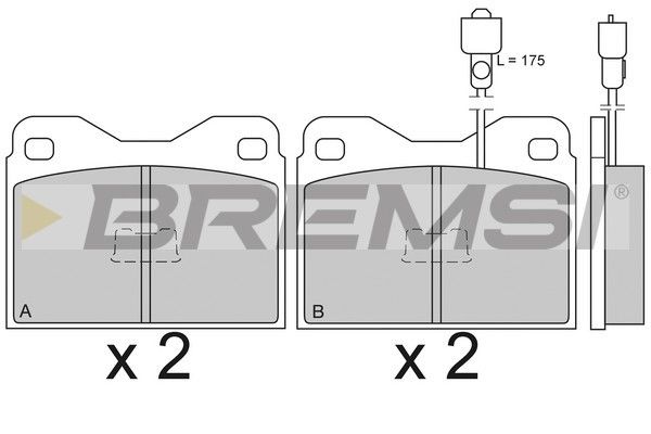 BREMSI Комплект тормозных колодок, дисковый тормоз BP2098