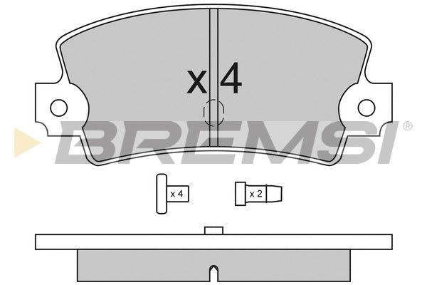 BREMSI Комплект тормозных колодок, дисковый тормоз BP2114