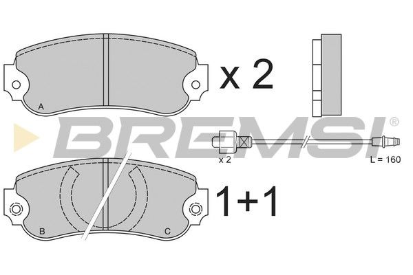 BREMSI Комплект тормозных колодок, дисковый тормоз BP2175