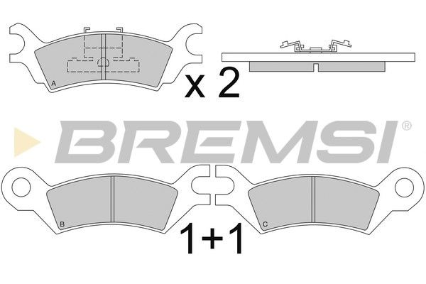 BREMSI Комплект тормозных колодок, дисковый тормоз BP2251