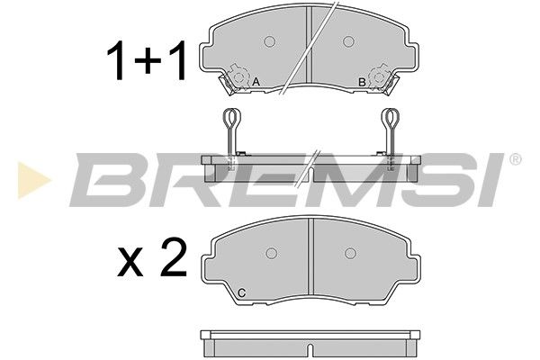 BREMSI Комплект тормозных колодок, дисковый тормоз BP2326