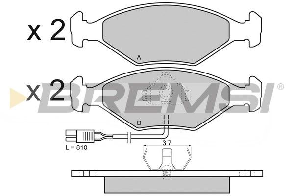 BREMSI Комплект тормозных колодок, дисковый тормоз BP2343