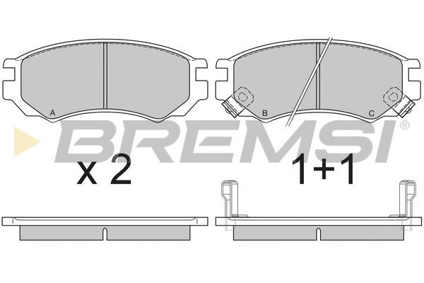 BREMSI Комплект тормозных колодок, дисковый тормоз BP2512