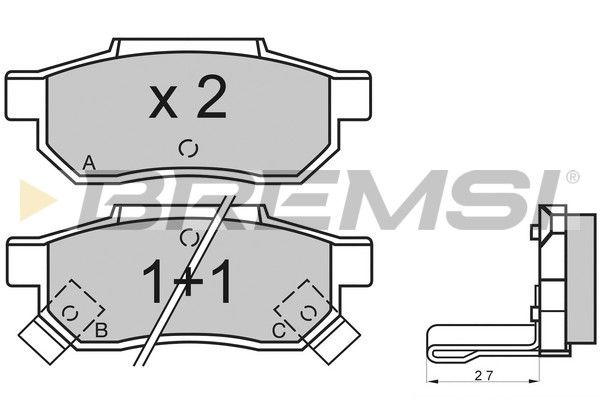 BREMSI Комплект тормозных колодок, дисковый тормоз BP2530