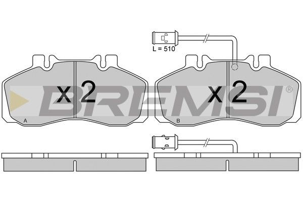 BREMSI Комплект тормозных колодок, дисковый тормоз BP2568