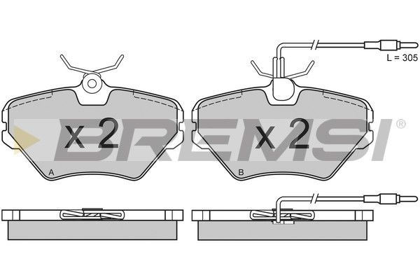 BREMSI Комплект тормозных колодок, дисковый тормоз BP2628