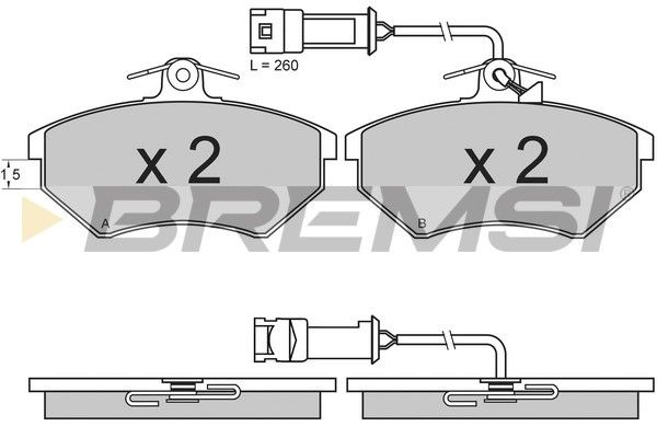 BREMSI Комплект тормозных колодок, дисковый тормоз BP2643