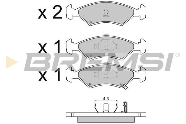 BREMSI Комплект тормозных колодок, дисковый тормоз BP2647