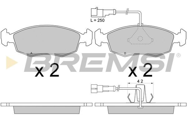 BREMSI Комплект тормозных колодок, дисковый тормоз BP2669