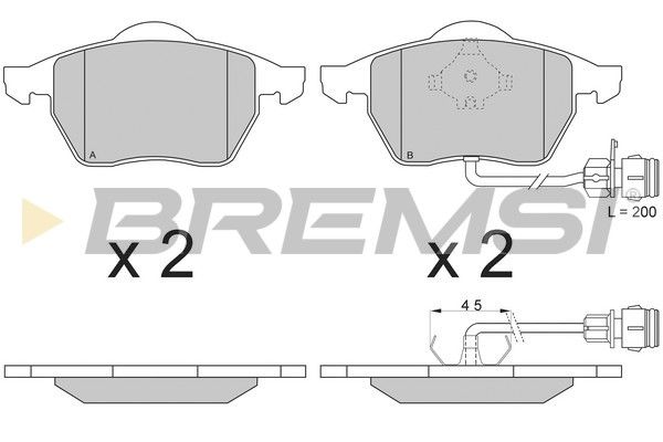 BREMSI Комплект тормозных колодок, дисковый тормоз BP2733