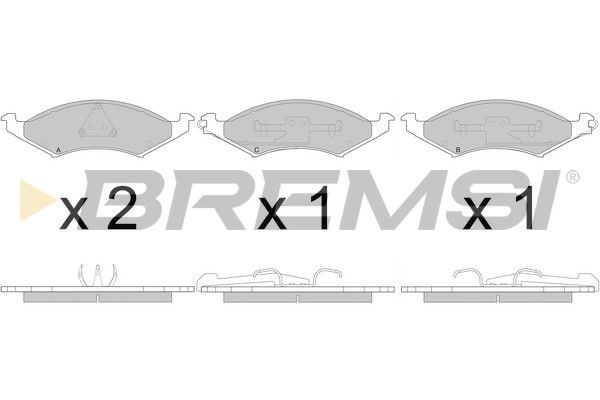 BREMSI Комплект тормозных колодок, дисковый тормоз BP2788
