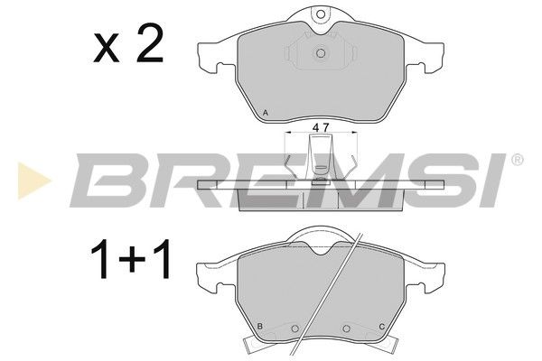 BREMSI Комплект тормозных колодок, дисковый тормоз BP2813