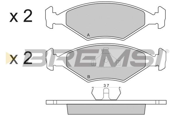 BREMSI Комплект тормозных колодок, дисковый тормоз BP2822