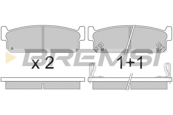 BREMSI Комплект тормозных колодок, дисковый тормоз BP2860