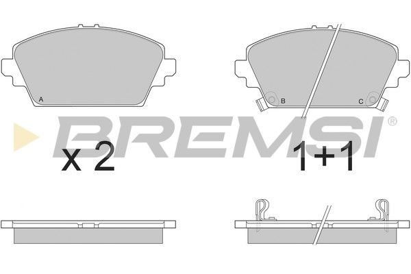 BREMSI Комплект тормозных колодок, дисковый тормоз BP2870