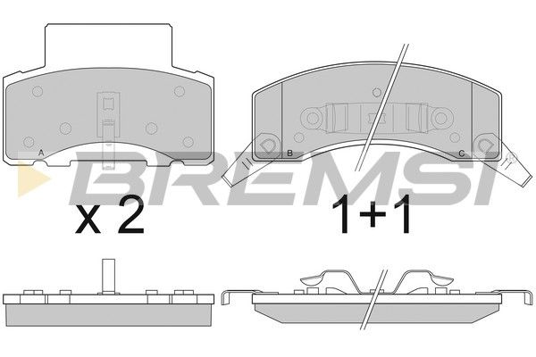 BREMSI Комплект тормозных колодок, дисковый тормоз BP2886