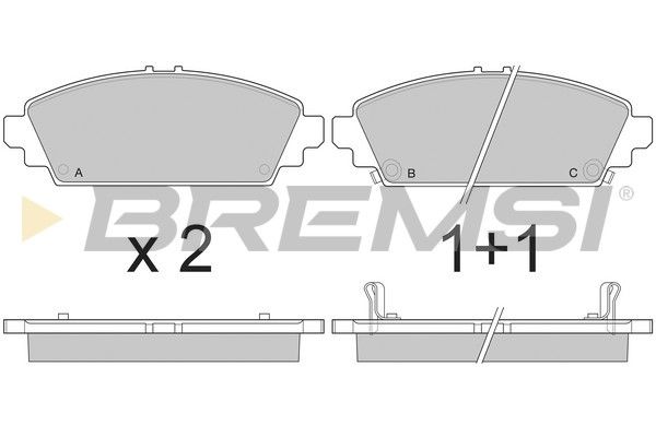 BREMSI Комплект тормозных колодок, дисковый тормоз BP2904