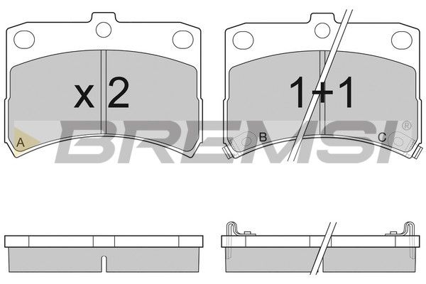 BREMSI Комплект тормозных колодок, дисковый тормоз BP2929