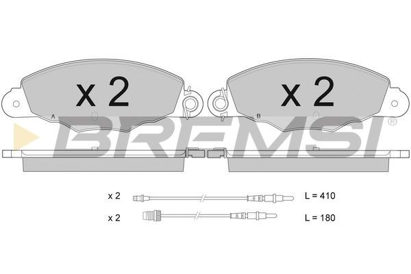 BREMSI Комплект тормозных колодок, дисковый тормоз BP2930