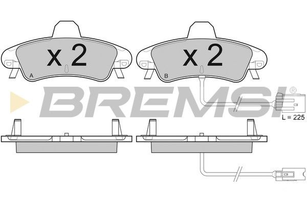 BREMSI Комплект тормозных колодок, дисковый тормоз BP2932