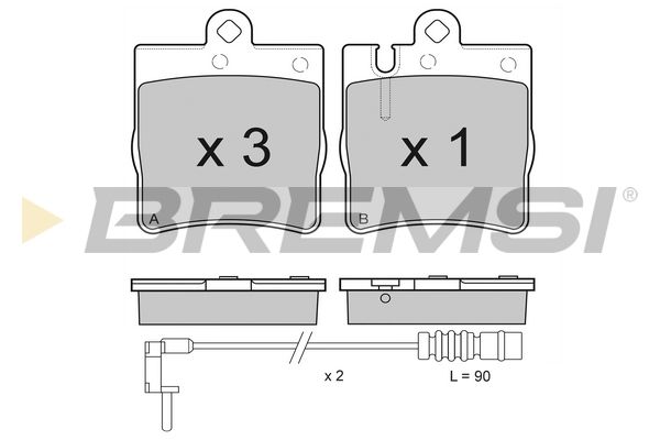 BREMSI Комплект тормозных колодок, дисковый тормоз BP2936