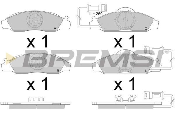 BREMSI Комплект тормозных колодок, дисковый тормоз BP2955