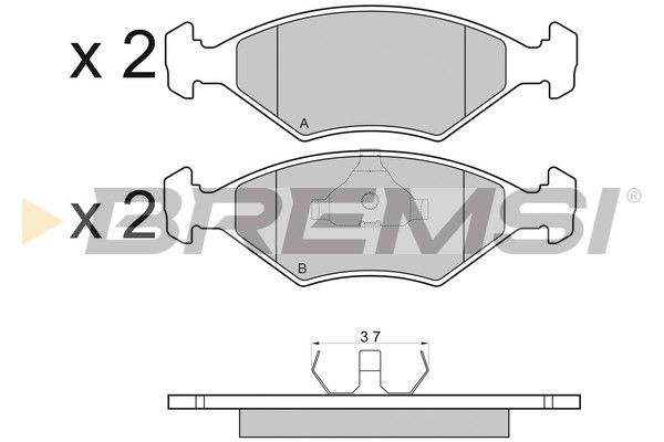 BREMSI Комплект тормозных колодок, дисковый тормоз BP2977