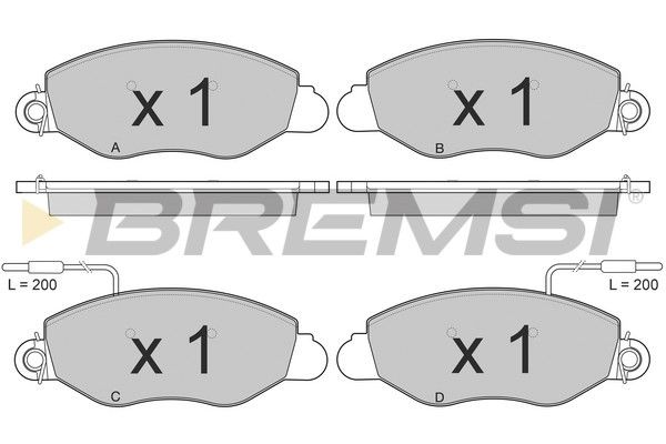 BREMSI Комплект тормозных колодок, дисковый тормоз BP3016
