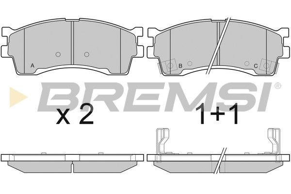 BREMSI Комплект тормозных колодок, дисковый тормоз BP3055