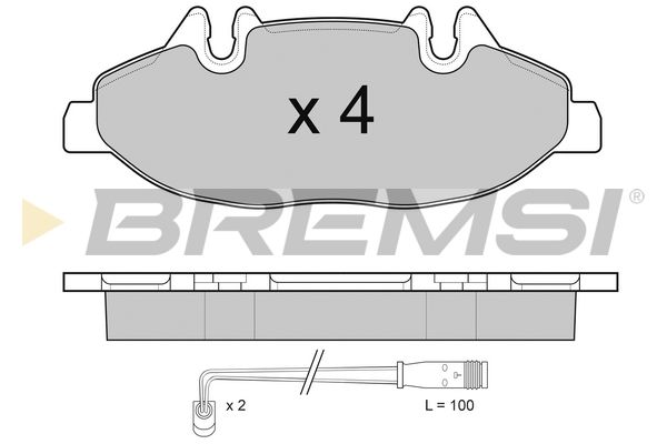 BREMSI Комплект тормозных колодок, дисковый тормоз BP3100