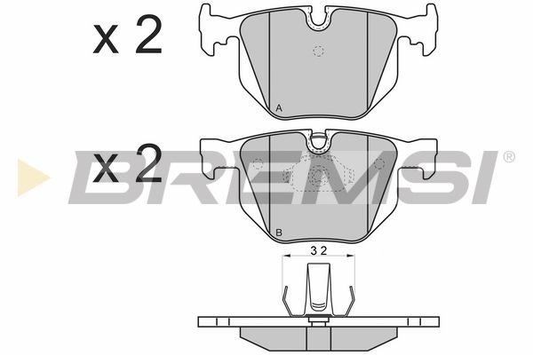 BREMSI Комплект тормозных колодок, дисковый тормоз BP3102