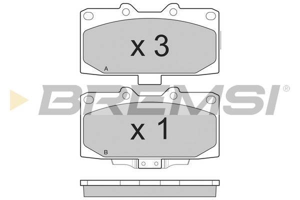 BREMSI Комплект тормозных колодок, дисковый тормоз BP3271