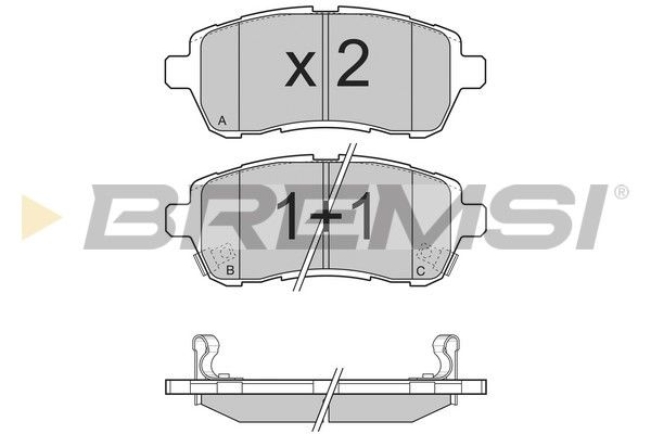 BREMSI Комплект тормозных колодок, дисковый тормоз BP3316