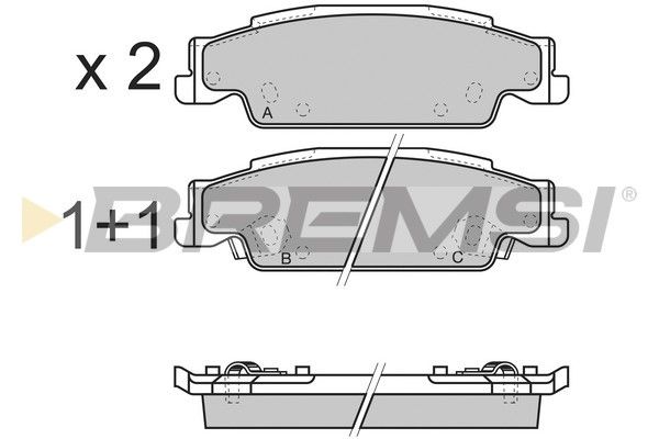 BREMSI Комплект тормозных колодок, дисковый тормоз BP3345