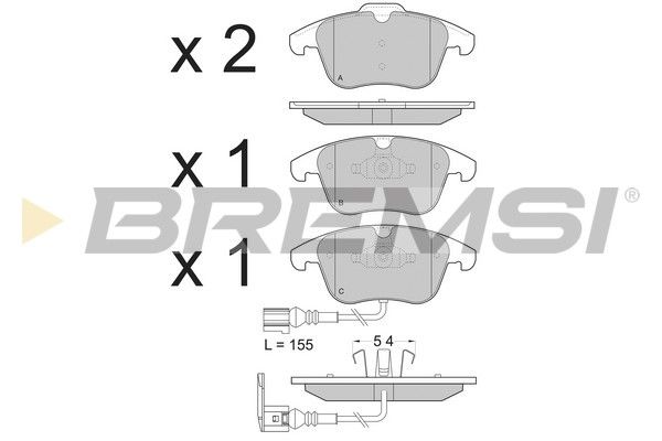 BREMSI Комплект тормозных колодок, дисковый тормоз BP3394