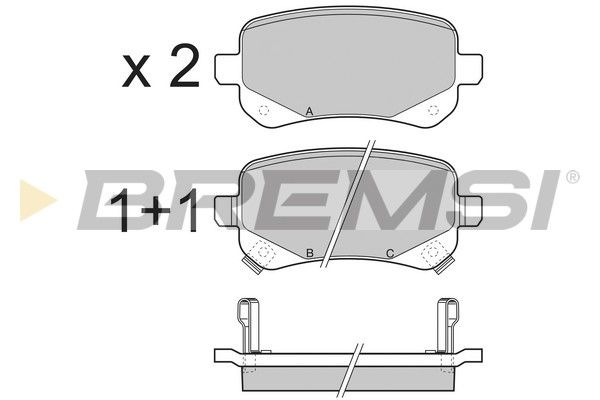 BREMSI Комплект тормозных колодок, дисковый тормоз BP3397
