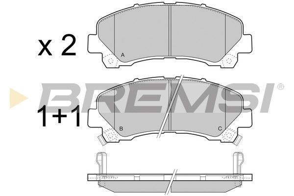 BREMSI Комплект тормозных колодок, дисковый тормоз BP3442