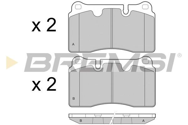 BREMSI Комплект тормозных колодок, дисковый тормоз BP3444