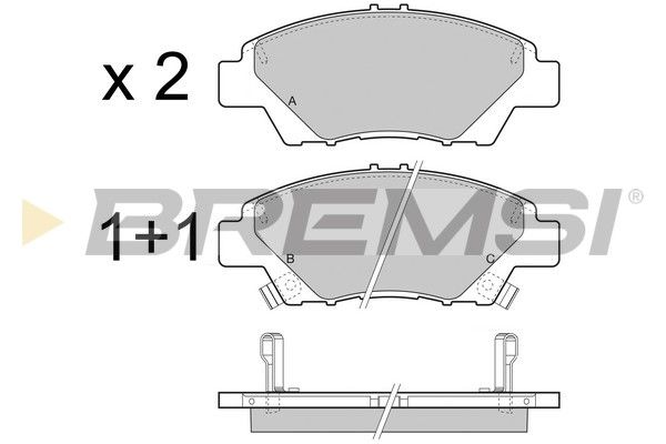 BREMSI Комплект тормозных колодок, дисковый тормоз BP3446