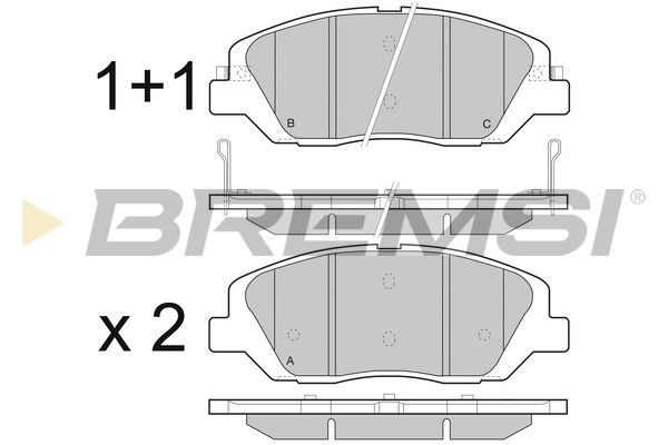 BREMSI Комплект тормозных колодок, дисковый тормоз BP3492