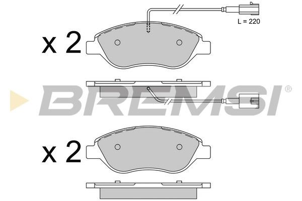 BREMSI Комплект тормозных колодок, дисковый тормоз BP3507