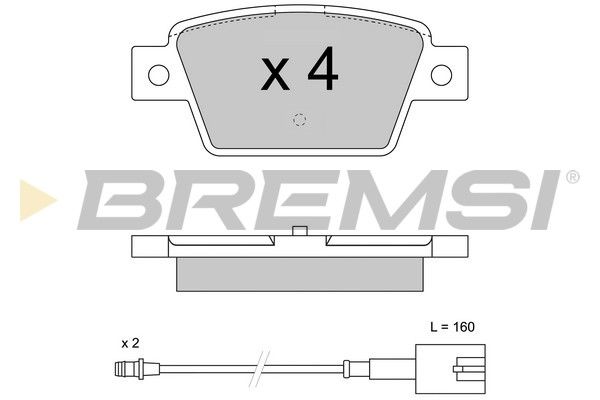 BREMSI Комплект тормозных колодок, дисковый тормоз BP3511
