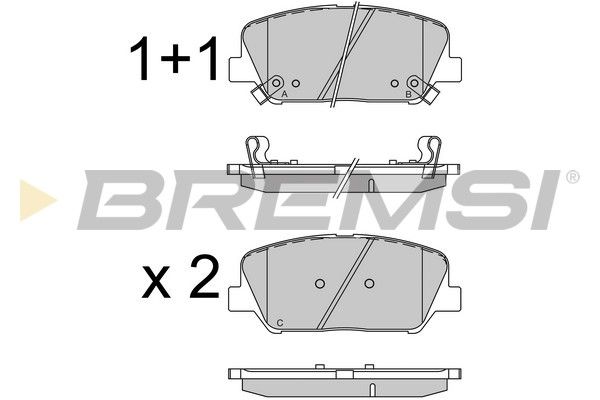 BREMSI Комплект тормозных колодок, дисковый тормоз BP3531