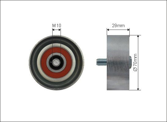 CAFFARO Deflection/Guide Pulley, v-ribbed belt